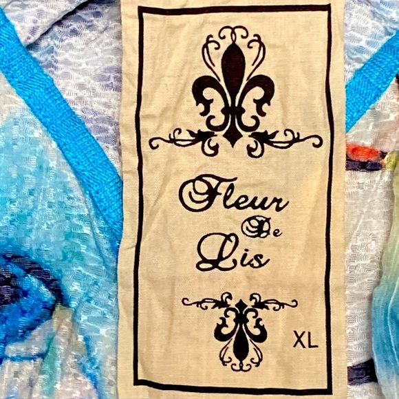 Fleur De Lis Sexy Sheer Cover-Up Size XL - Picture 3 of 6